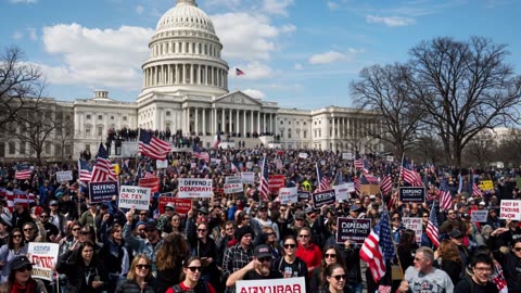 Thousands Gather on Presidents’ Day to Call Trump a Tyrant