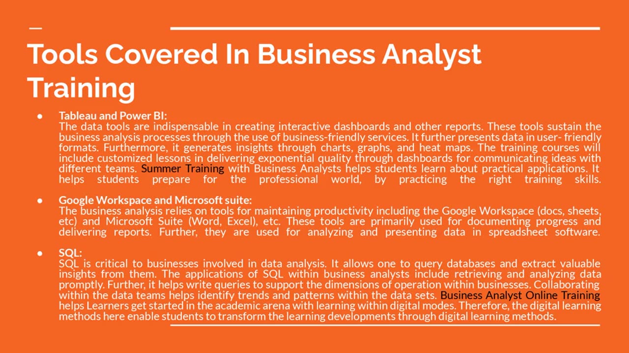 End-to-End Business Analyst Training: Skills, Tools, and Techniques