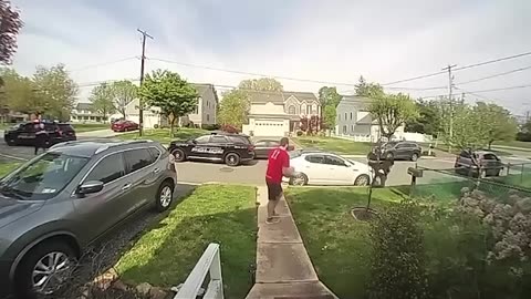 Pizza Delivery Man Trips Person Running From Cops