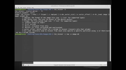 24 DFS101_ 7.3 Data recovery with tsk_recover