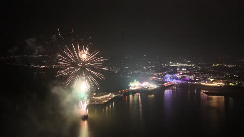 Clacton On Sea Essex Pier fireworks night display DJI Mini 4 pro drone Part 2