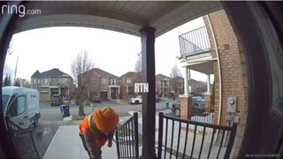 Brampton Delivery Driver Throws Package Twice At Door