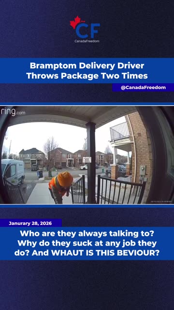 Brampton Delivery Driver Throws Package Twice At Door