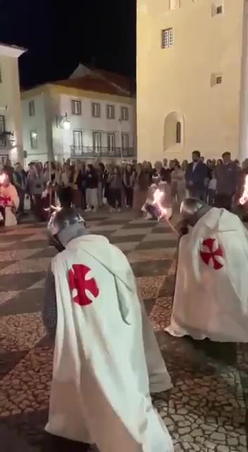 Traditional Templar Ritual Happening in Portugal - Many locals show up