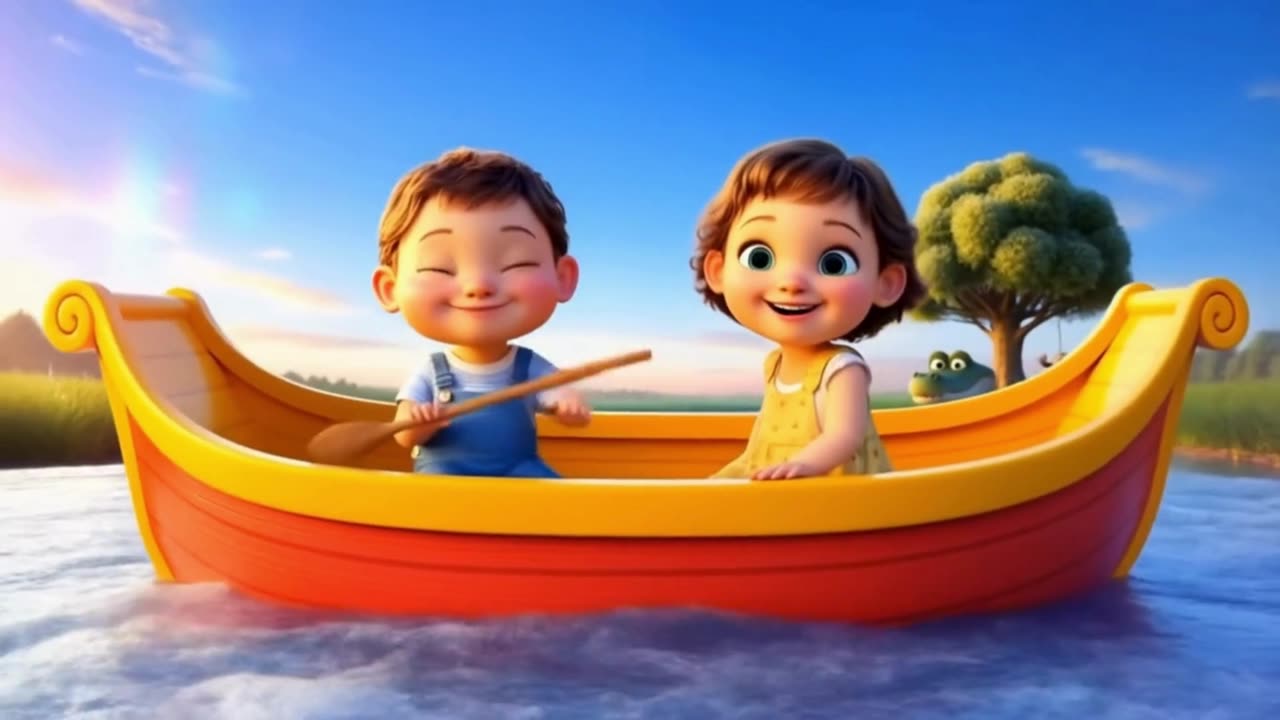 Row Row Row Your Boat | Fun Nursery Rhyme for Kids | Short Animation