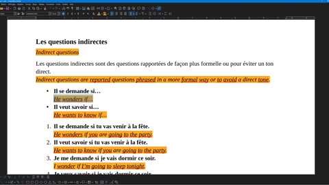 French 41 Reported Speech & Indirect Questions