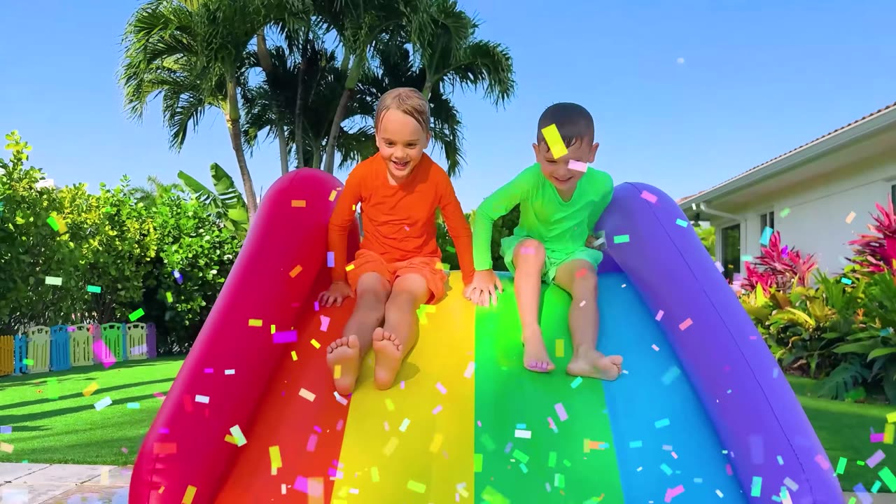 Chris rides a toy truck and plays delivery.