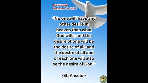 Daily Insight December 21, 2025 #faith #saint #insight