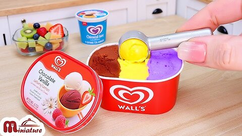 "WALL’S 🍦 Mini 3-in-1 Ice Cream ✨ | Perfect Tiny Summer Dessert | Miniature Cooking"