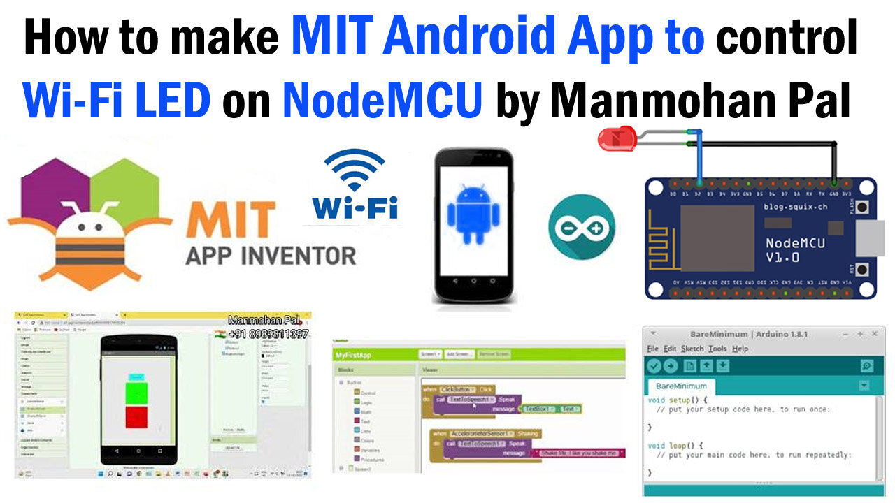How to Make a bluetooth android App using MIT app inventor for Arduino by manmohan Pal