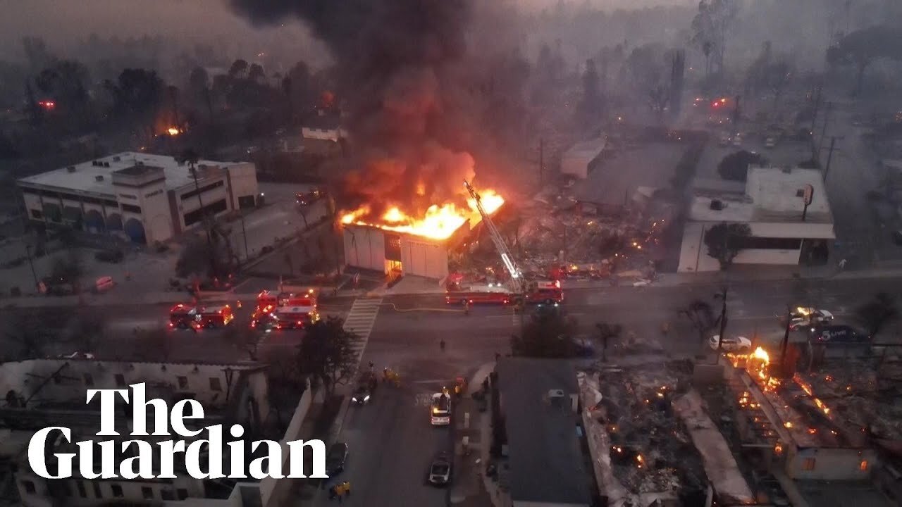 Drone footage shows scope of devastation from fire in Altadena neighborhood of LA