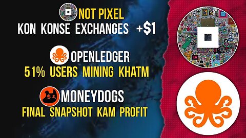 NOT PIXEL Listing Exchanges | OPENLEDGER Mining Ending | MONEYDOGS Less Profit #notpixel #moneydogs