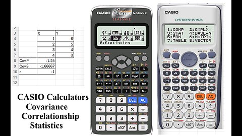 CASIO: How to find the covariance of population or sample and correlation - Full view