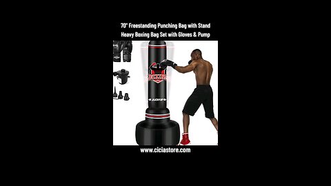 70" Freestanding Punching Bag with Stand - Heavy Boxing Bag Set with Gloves & Pump - Cicia Store