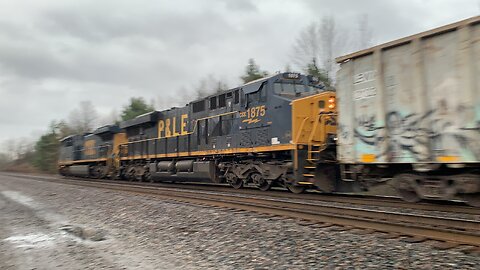 Nice CSX Heritage Unit P&LE heading East fast