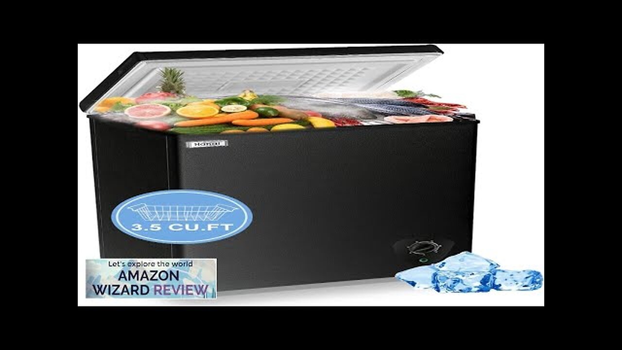 Chest Freezer 3.5 Cu.Ft Black Small Deep Freezer with Adjustable ...