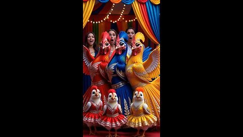 Fancy Hens Fast Dance with Baby Chicks 🐔🔥 | Colorful Chicken Show!