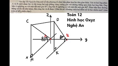 Toán 12: Vào dịp Tết Nguyên Đán,một số địa phương tổ chức bắn pháo hoa lúc đón giao thừa.