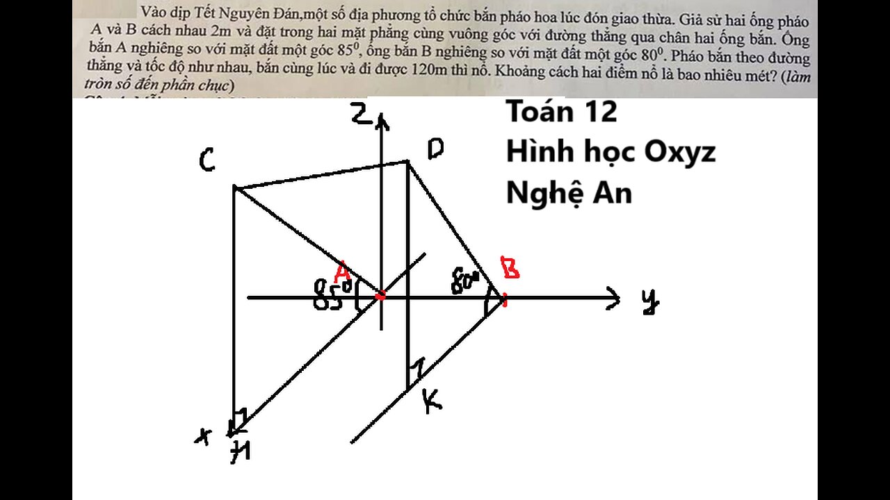 Toán 12: Vào dịp Tết Nguyên Đán,một số địa phương tổ chức bắn pháo hoa lúc đón giao thừa.