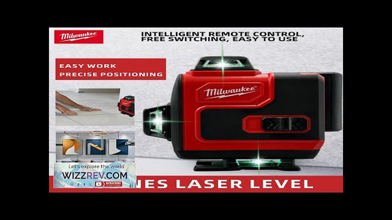 Milwaukee 4D 16lines laser level high quality lithium battery 4 Sides*360 Degree Review