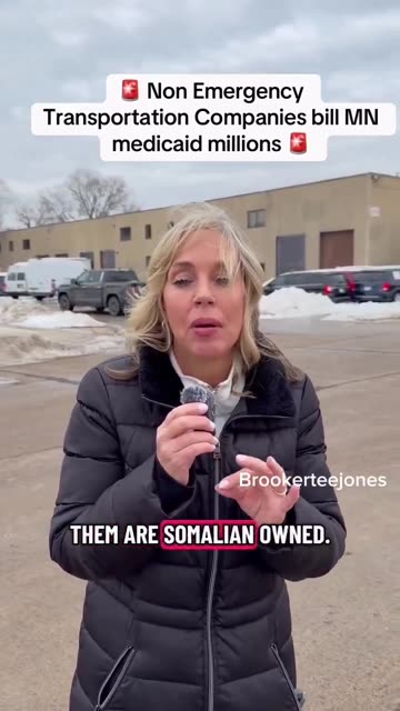 See these vans behind this journalist? These are medical transport vans for a Somalian owned ...