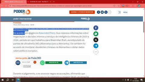 Tribunal alemão condena ex-assessor por espionagem para a China