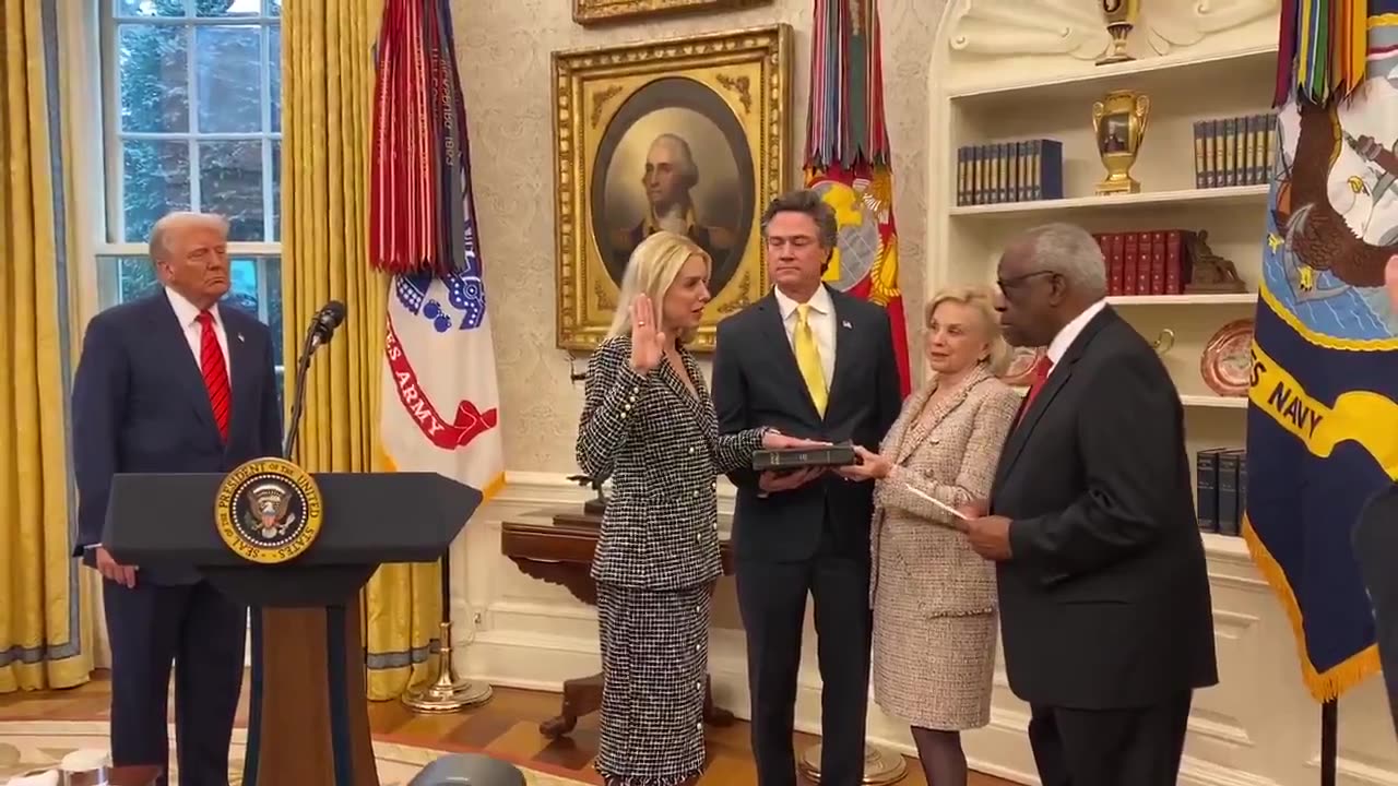 BREAKING: Pam Bondi is sworn in as Attorney General in the Oval Office.