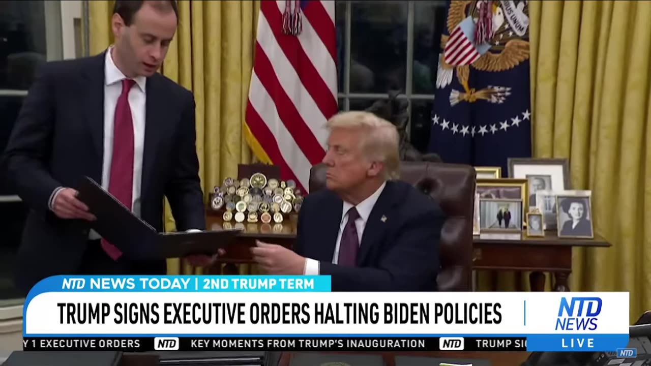 TRUMP SIGNS EXECUTIVE ORDERS REMOVING BIDEN'S POLICIES