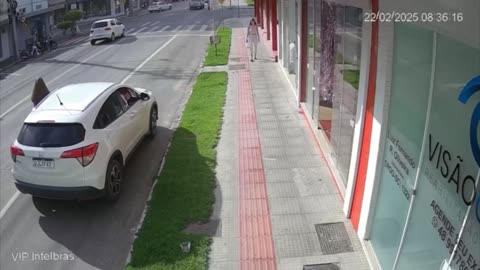 Video shows unbelievable crash that missed woman by inches in Brazil