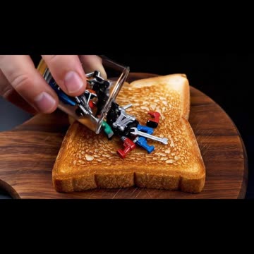 Spreading objects on toast toolbox edition 🔨 #asmrsounds #asmrvideo #oddlysatisfying