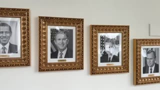 President Trump unveils Presidential Wall of Fame at the White House - Biden’s portrait replaced w/ AUTO-PEN
