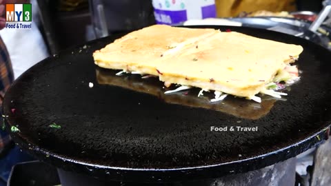 Cheesy & Veggie Tandoori Pudla Sandwich Recipe _ Besan Pudla Sandwich