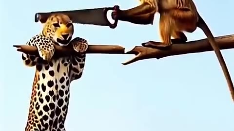 SELFDEFENCE - monkey vs leopard