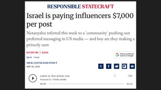 Uh Oh...Jewish Desperation - Israel Paying Influencers $7,000 Per Post!