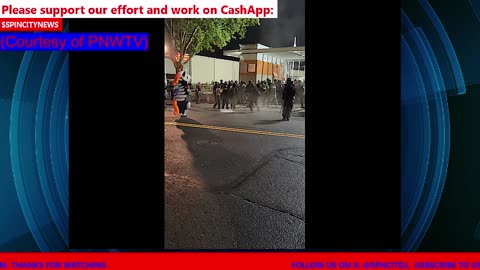 Violent protest in Portland tonight