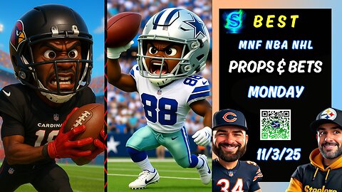 🏈 Cardinals vs Cowboys Picks | NFL Week 9 Monday Night Football | NBA PROPS | NHL PICKS | PRIZEPICKS