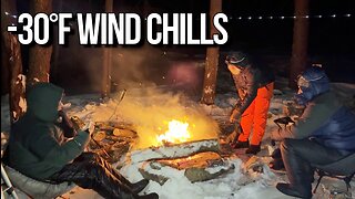 Winter Backpacking in Extreme Cold | Snowshoe Camping, Fire & –30°F Wind Chills