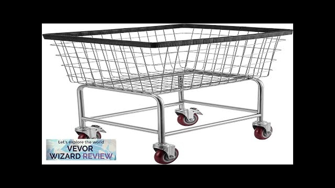 VEVOR Wire Laundry Cart 2.5 Bushel Wire Laundry Basket with Wheels 20''x15.7''x26'' Review