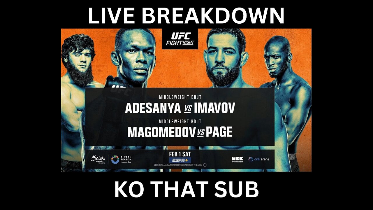 UFC FIGHT NIGHT ADESANYA VS IMAVOV BREAKDOWN