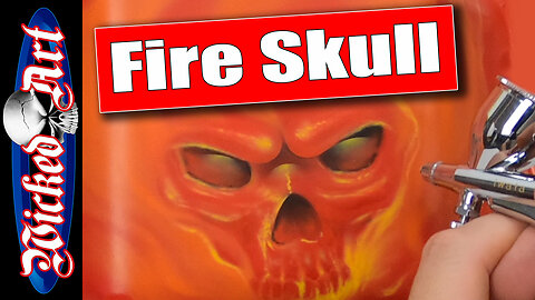 How to Airbrush a Skull | Airbrushing a 3D Fire Skull for Beginners (Step-by-Step Tutorial)