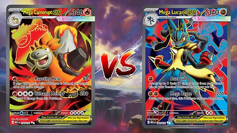 Pokemon TCG Live Mega Camerupt EX Volcanion EX VS Mega Lucario EX Hariyama!!