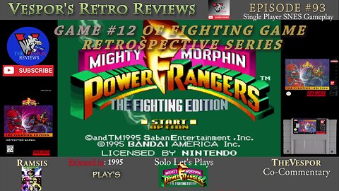 Mighty Morphin Power Rangers Fighting Edition (SNES) | Fighting Game Retrospective #12 | 🥊🥋🎮