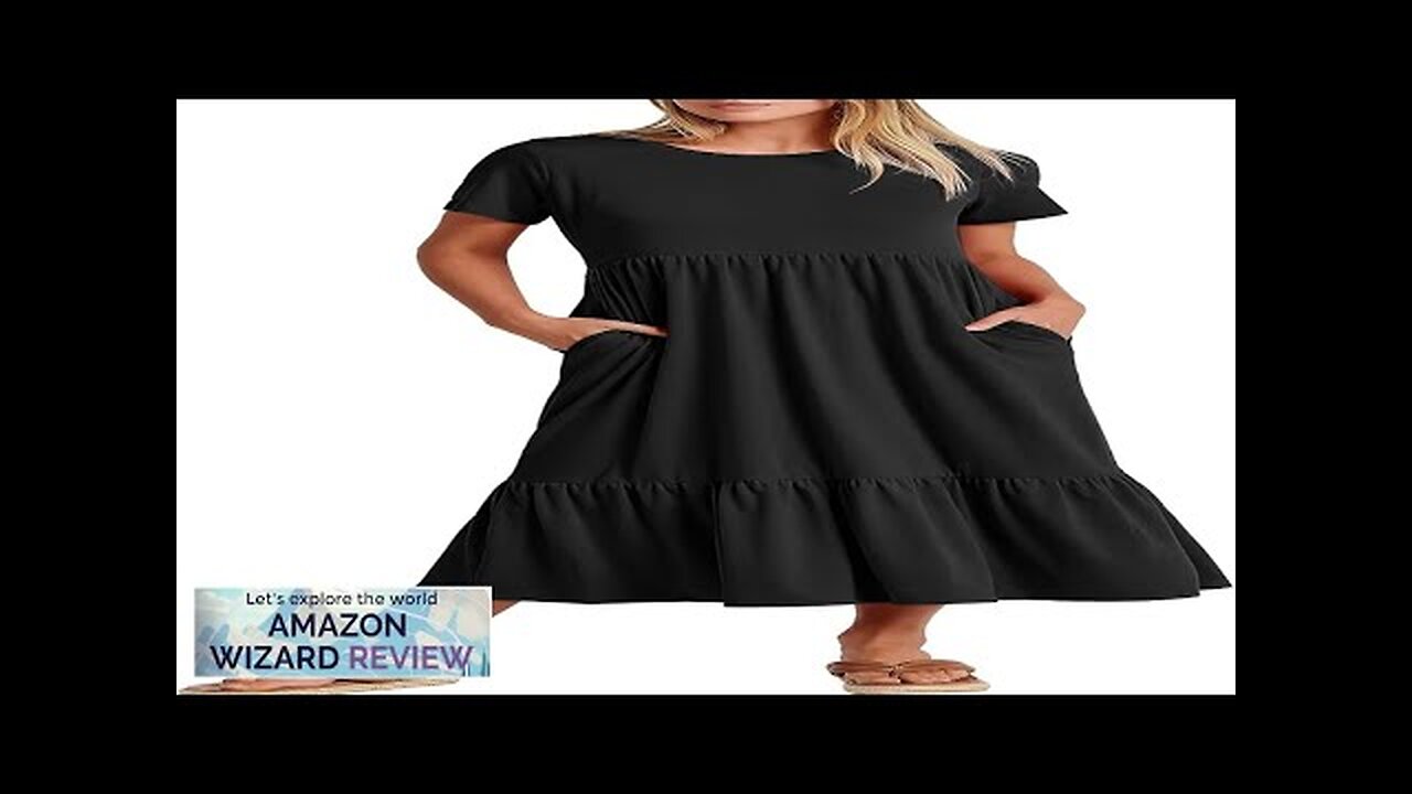 ANRABESS Women Summer Casual Short Sleeve Crewneck Aline Swing Flowy Tiered Shirt Review