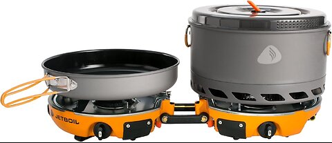 Jetboil Genesis Basecamp Backpacking and Camping Stove Cooking System with Camping Cookware