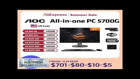 AOC All-in-one Computer 27-inch AMD 5700G+16G+512G Desktop Gaming Adjustment AIO Home Office Review