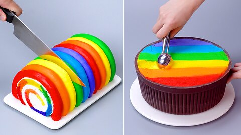Amazing Rainbow Chocolate Cake Hacks🌈 #shorts #satisfying #cake #rainbow #hacks