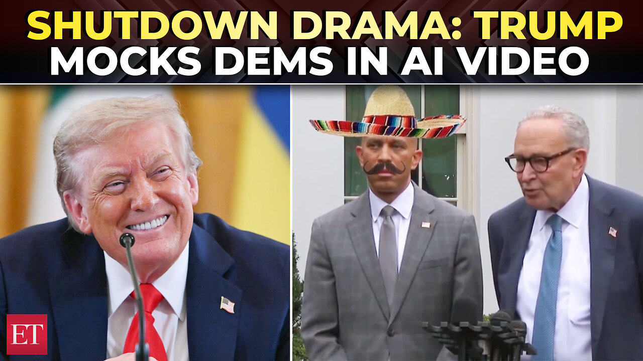 ‘Nobody likes Democrats anymore’: Trump posts AI video mocking Schumer, Jeffries amid shutdown fight