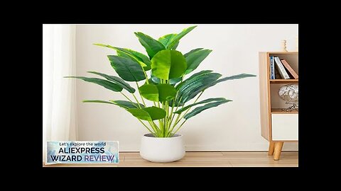 88cm 24Leaves Large Tropical Palm Tree Fake Banana Plants Leaves Real Touch Review