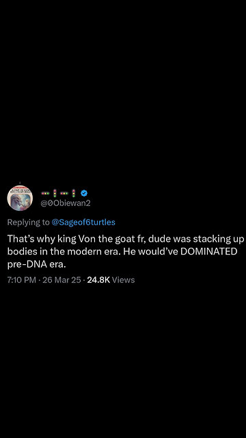 This is exchange on X showing love to King Von is wild