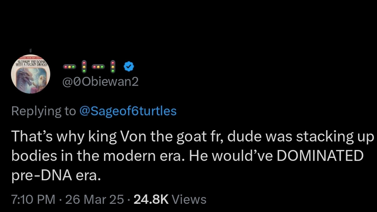 This is exchange on X showing love to King Von is wild